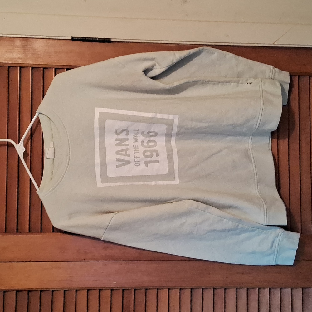 Vans off the wall women's size large light green pull over sweatshirt